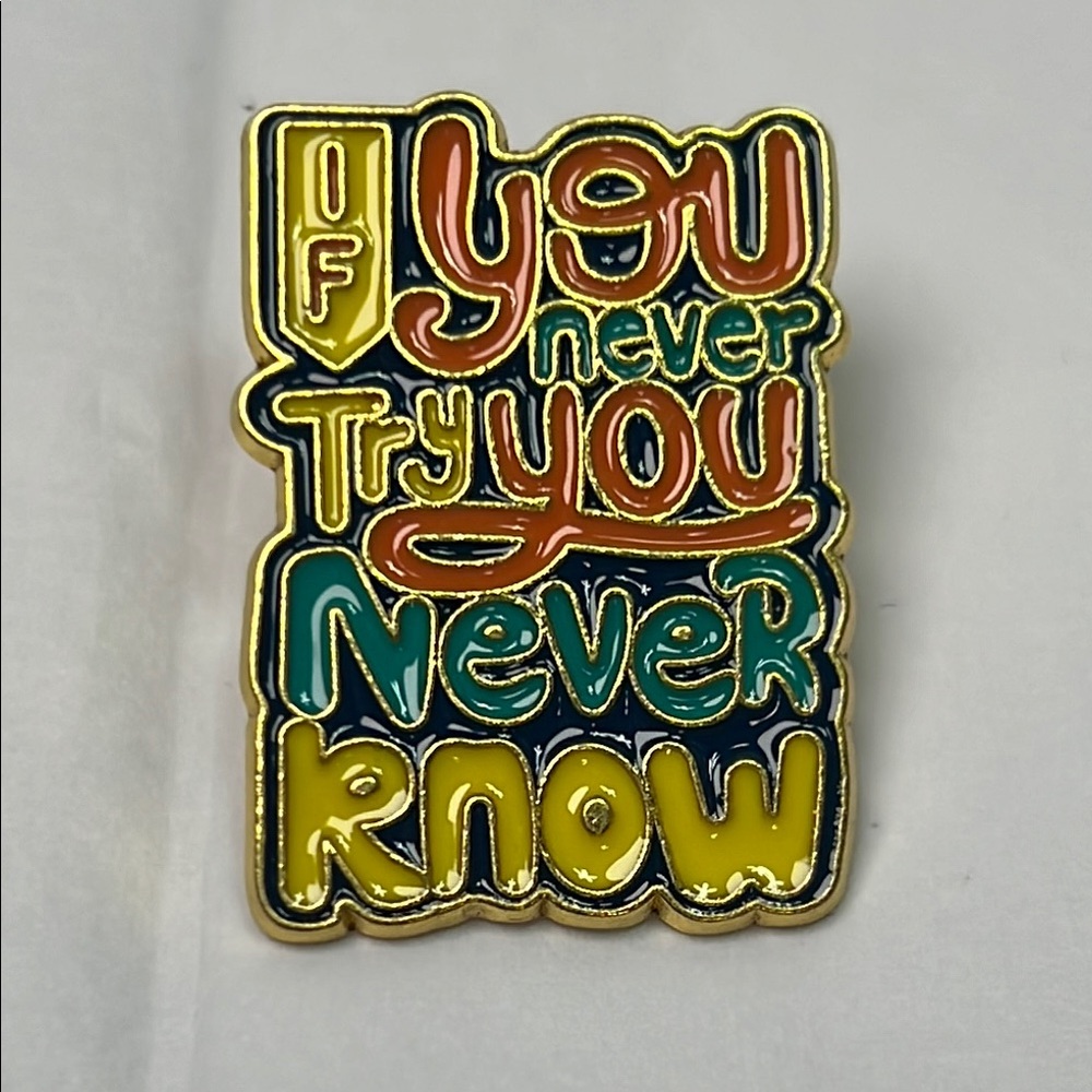 Colorful Motivational Enamel Pin with Gift Box